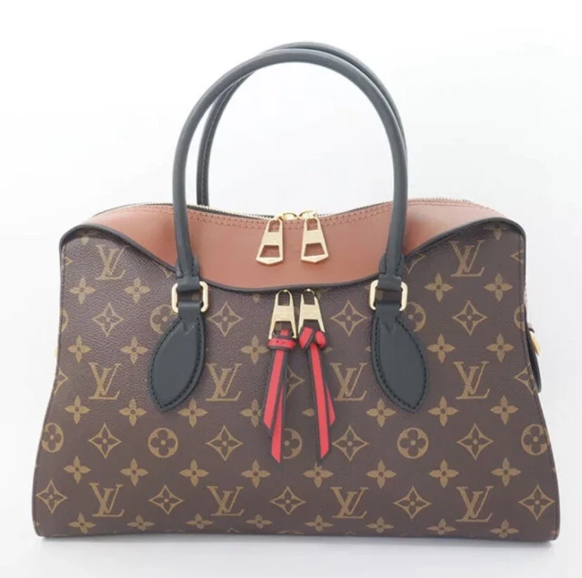 LOUIS VUITTON Authentic Canvas bag In Checks Brown Color Women's