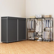 Heavy Duty Garment Rack Large Clothes Rack Freestanding Closet Clothing Shelves
