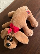 Vintage 1985 Tonka Pound Puppy Solid Light Brown with red collar free shipping