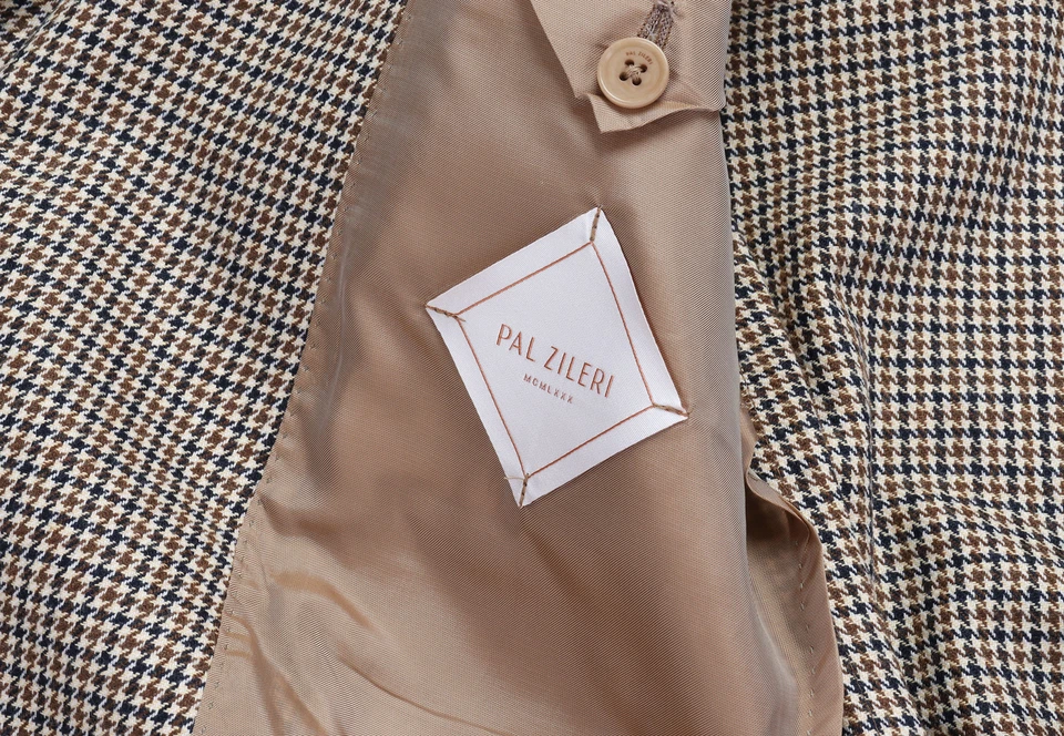 NWT PAL ZILERI BLAZER sport coat beige wool houdstooth luxury Italy 50 us 40 - Image 3 of 4