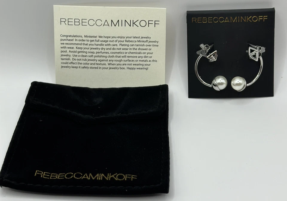 Pendiente curvo REBECCAMINKOFF RM PEARL 2 partes  Foto 2 de 2