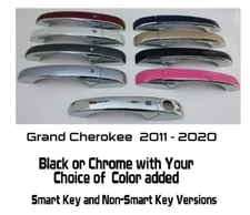 Black OR Chrome Door Handle Overlays Fits 2011-2020 Jeep Grand Cherokee PICK CLR