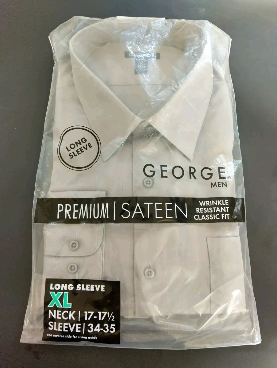 george classic fit dress shirt size chart George Mens Long Sleeve Performance Dress Shirt, Classic Fit (White, Small, Neck 14-14.5, Sleeve 34-35, Chest 34-36) at Amazon Men's Clothing store