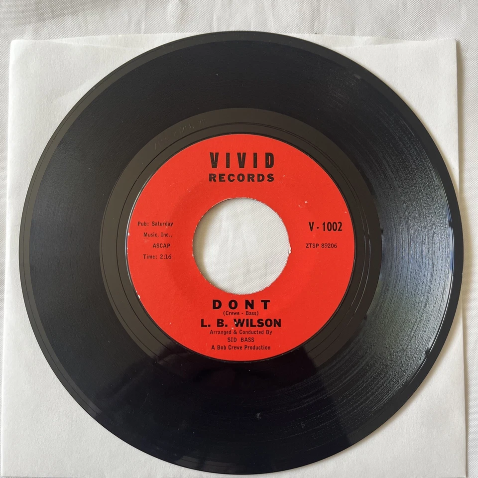 LATIN SOUL 45 - L.B. Wilson – Don't / Poco Loco VG+ 45rpm VIVID RECORDS  1963 - Image 3 of 4