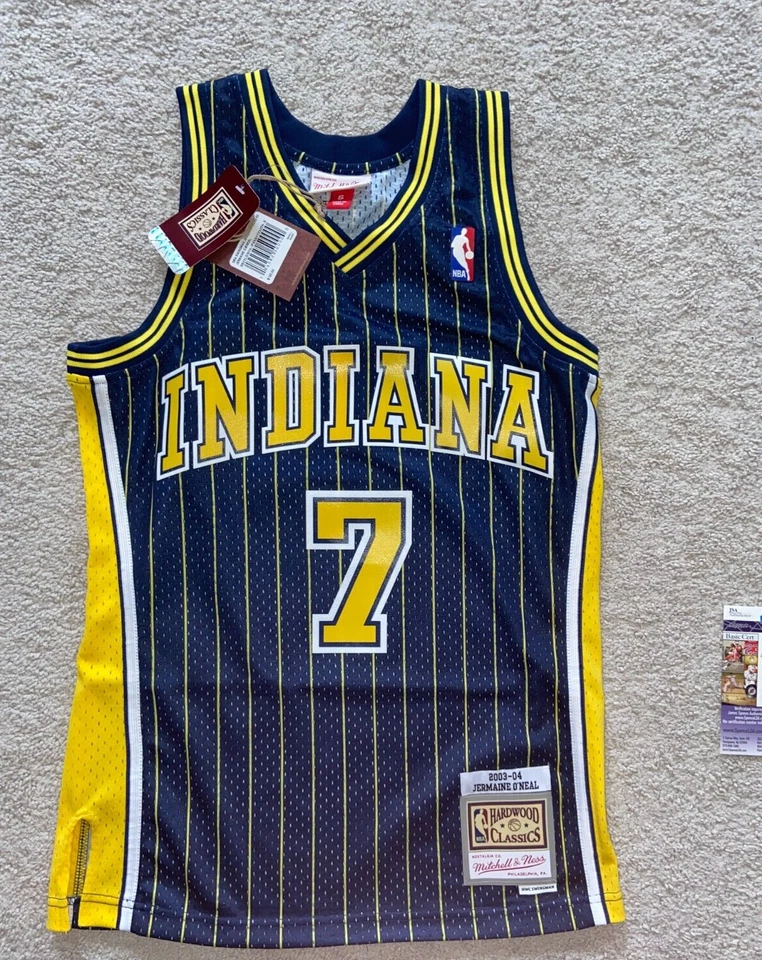 JERMAINE O'NEAL SIGNED INDIANA PACERS SWINGMAN NBA JERSEY MITCHELL NESS JSA - Image 3 of 3