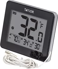 Taylor Wired Digital Indoor/Outdoor Thermometer with Easy-To-Read LED Display, W