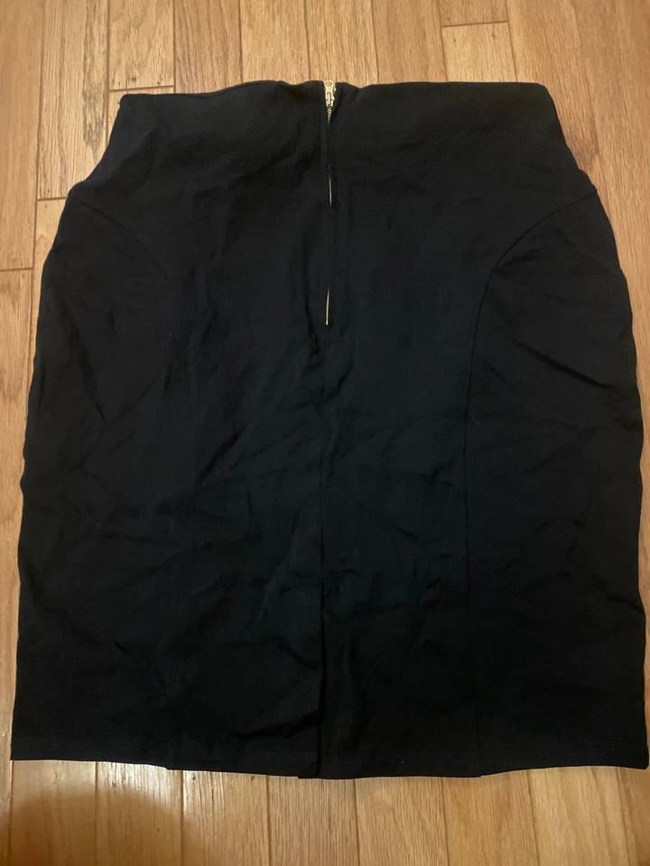 Poetic Justice, Mujer Falda Negra Con Cremallera Acento Talla 2x Foto 3 de 4