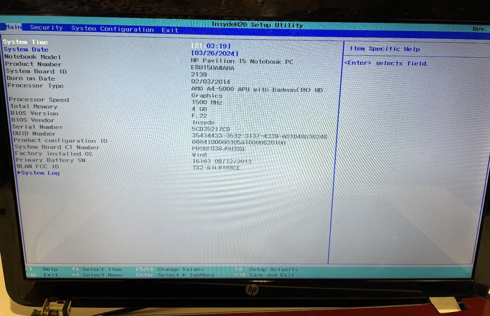 Portátil HP Pavilion 15-e088nr 15,6" (AMD A4 cuatro núcleos 1,5 GHz 4 GB) TAL CUAL Foto 2 de 4