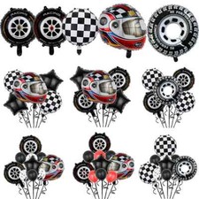 5/8pcs Motor Racing Foil Balloon Car Motorbike Helmet Air Fill Party Decoration