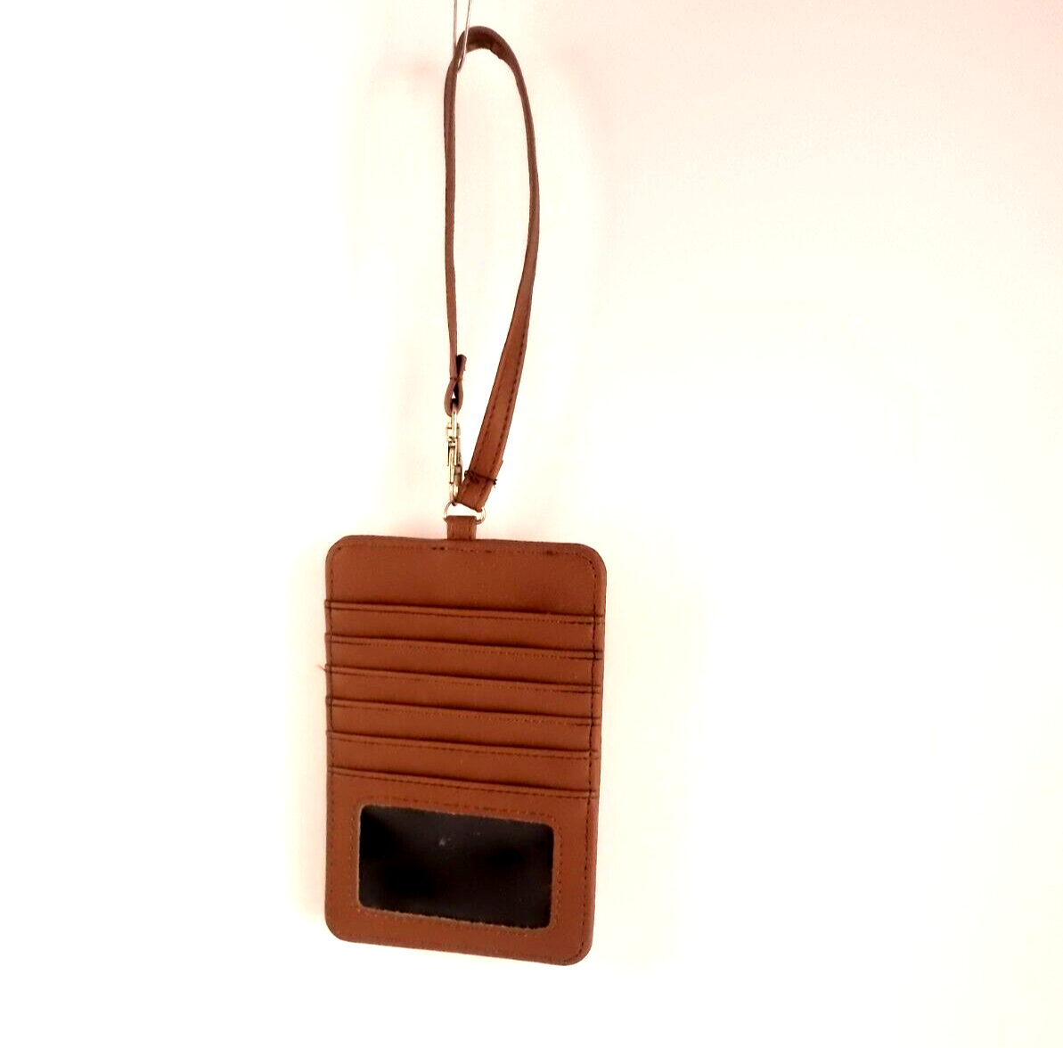 Wristlet Brown Card Wallet ID Slot Zippered Change Pocket 5 Card