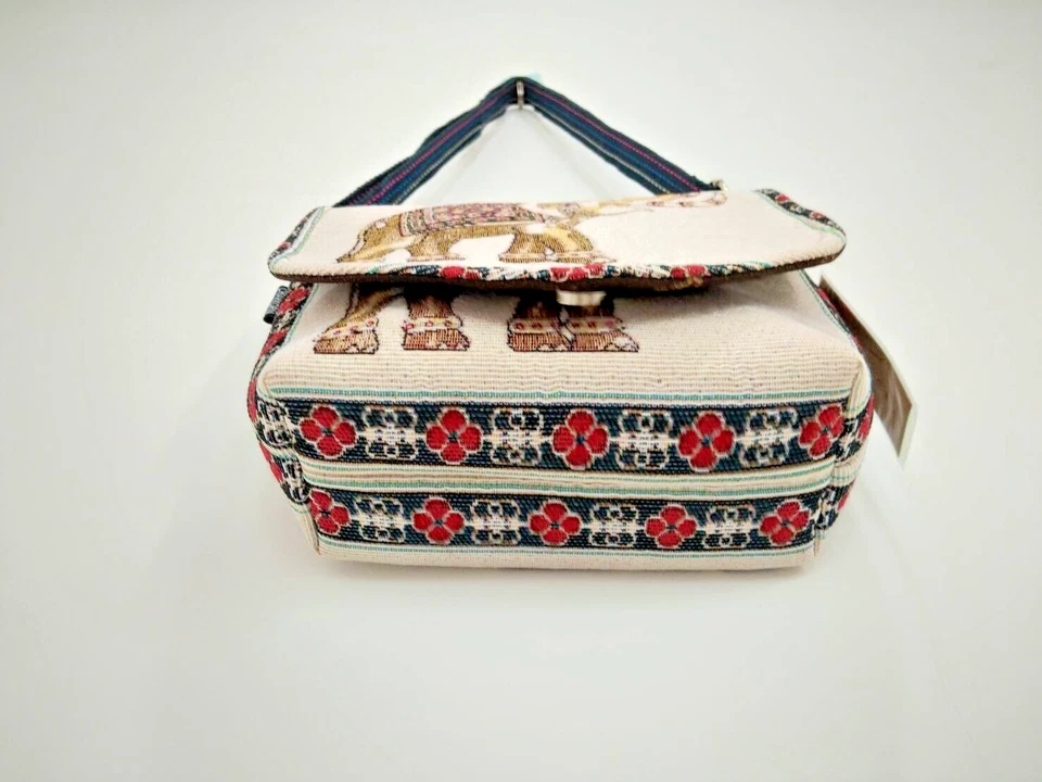 Mujer Bolso de Hombro Bordado con Elefante y Búho Patrón Correa Ajustable Foto 4 de 4