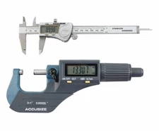 0-1" Electronic Outside Micrometer & 6" LCD Caliper, IP54, Water Resistant