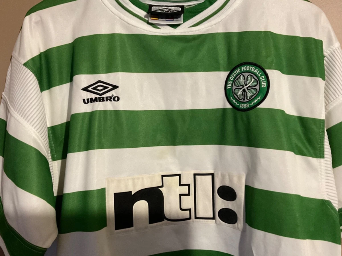 CELTIC 1998 1999 HOME FOOTBALL SHIRT SOCCER JERSEY UMBRO sz 158 12-13 YEARS