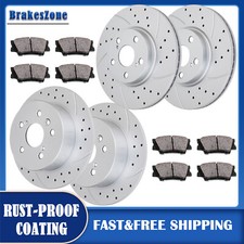 296mm Front + 281mm Rear Brake Rotors Pads Kit for Toyota Camry 2007-2011 Brakes