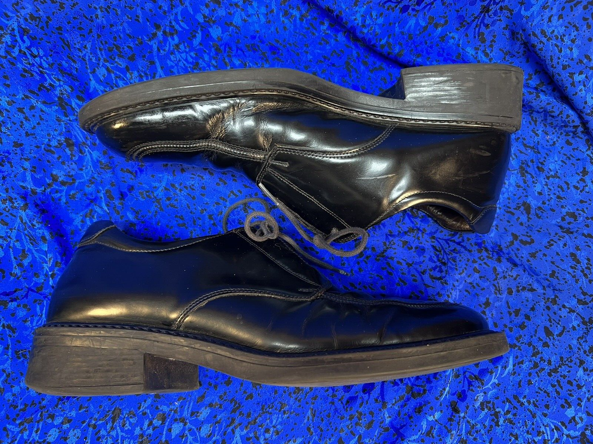 Bass Men\'s Faze Black Leather Shoes Silver Buckle Size 10 Made in Italy G.H.Bass & Co Leather Black Tie Mens Dress Shoes Made In  main image 2