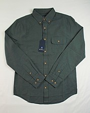 Ben Sherman Shirt Mens M Green Herringbone Long Sleeve Button Down Casual 99