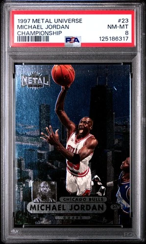 1997 METAL UNIVERSE CHAMPIONSHIP #23 MICHAEL JORDAN PSA 8