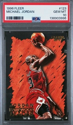 1996 Fleer PSA 10 Michael Jordan Card #123 Chicago bulls HOF GOAT