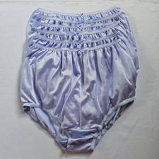 6 Big Underwear Granny panties Soft Silky Nylon Briefs Woman Waist 42"-50"Purple