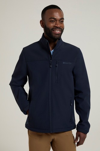 Mountain Warehouse Mens Grasmere Softshell Jacket - Lightweight Showerproof Coat - Picture 3 of 33