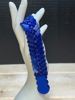 Blue snake skin texture Chotki  handmade 3D printed Size 21 cm 31 gram