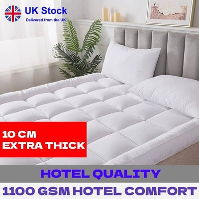 5 cm 10 cm extra dicke Matratzenauflage Hotel Komfort | 1100 GSM | schnelle Lieferung innerhalb Großbritanniens