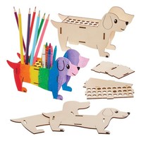 Stiftehalter Holz Wursthund 3Er-Pack Baker Ross FX689 Bastelsets Kinder