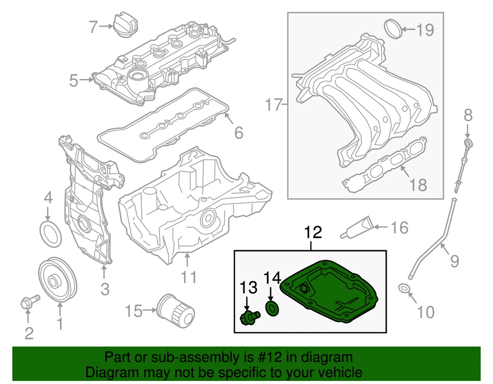 OEM NUEVO cárter de aceite inferior del motor 1,6 L 11-19 Versa 14-19 Versa Note 111103HC1A Foto 3 de 3