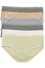 Felina Organic Cotton Stretch Hipster Pastel Pack of 6 Women's Medium Brand New