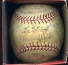 1950's Puerto Rican League Team Signed Baseball 22 Signatures