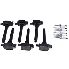 6 Pack OEM UF648 Ignition Coils & Spark Plugs For Chrysler Jeep Dodge Ram 3.6L