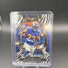 Panini 2023 Select Kyren Williams  Zebra Rams Club Level #242 NFL Football Card