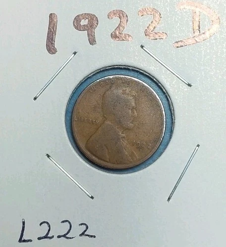 1922D Lincoln Cent / Good G / Nice Coin with Even Wear / Low Shipping