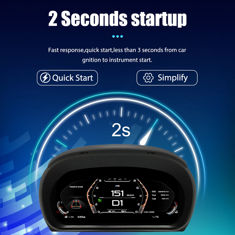 Cuadro de instrumentos digital LCD de 12,3 pulgadas para BMW Serie 3 E90 E91 2005-2012 Foto 3 de 4