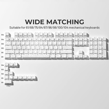 White Keycaps for Mechanical Keyboard, Shine Through Key caps