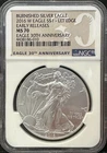 2016-W BURNISHED Silver Eagle NGC MS70 Early Releases 30th Lettered Edge
