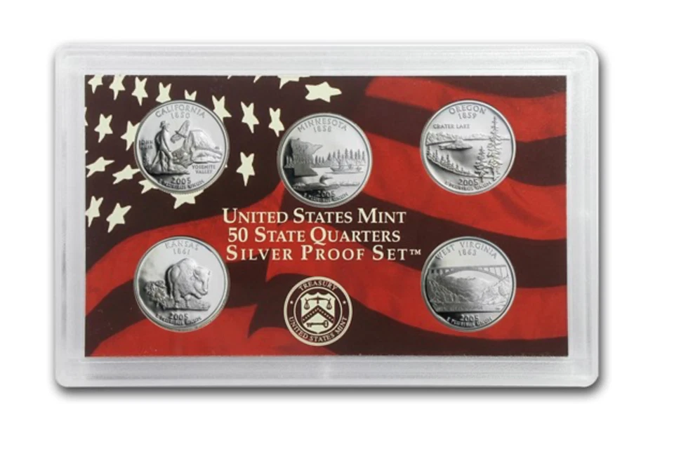 2005 US Mint 50 State Quarters Silver Proof Set COA OGP 2005 Uncirculated  - Image 2 of 4