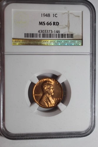 1948 NGC MS66 RD Lincoln Wheat Cent