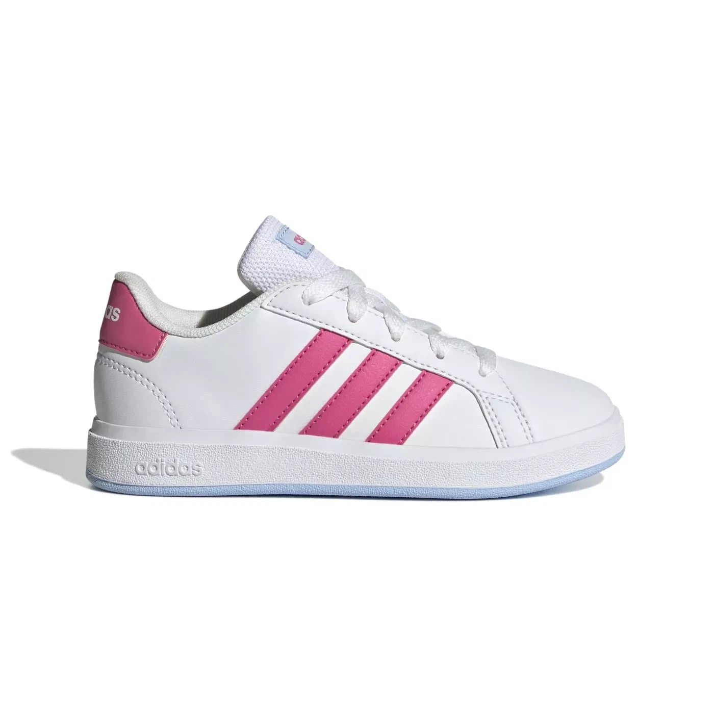 Adidas Grand Court 2.0 Girls Shoes Trainers UK Size 2.5 - 3 JI0971 White - Pink