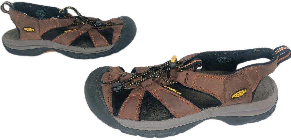Keen Leather Sandals Mens Size 9 Brown Fisherman Bungee  display picture 2