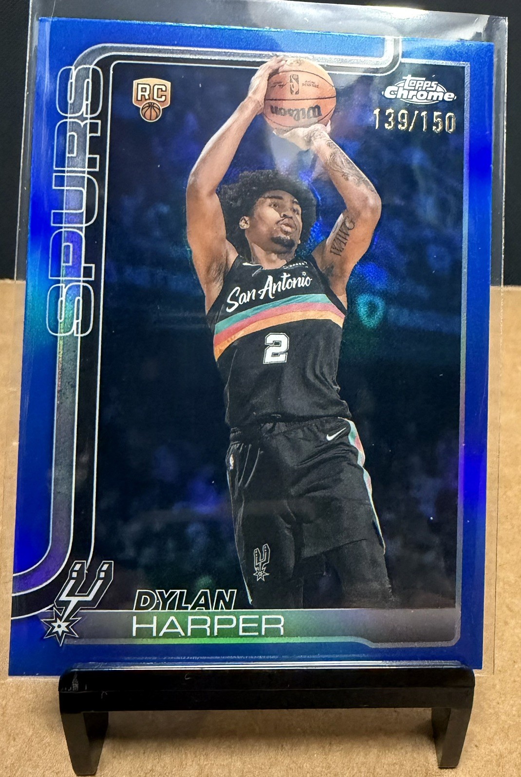 2025-26 Topps Chrome Update Dylan Harper RC #152 True Blue Refractor /150