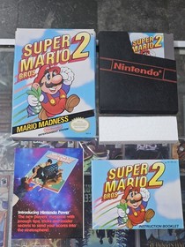 Super Mario Bros. 2 (Nintendo NES, 1988) CIB Complete Game Box Manual Insert