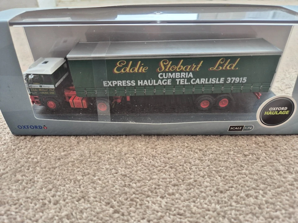 Modello Di Camion OXFORD DIECAST 1/76 SP160 EDDIE STOBART DAF 2800 Con Tenda - Immagine 2 di 3