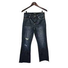 Liverpool The Crop Flare Jeans 2/26 Fray Hem Dark Wash High Rise