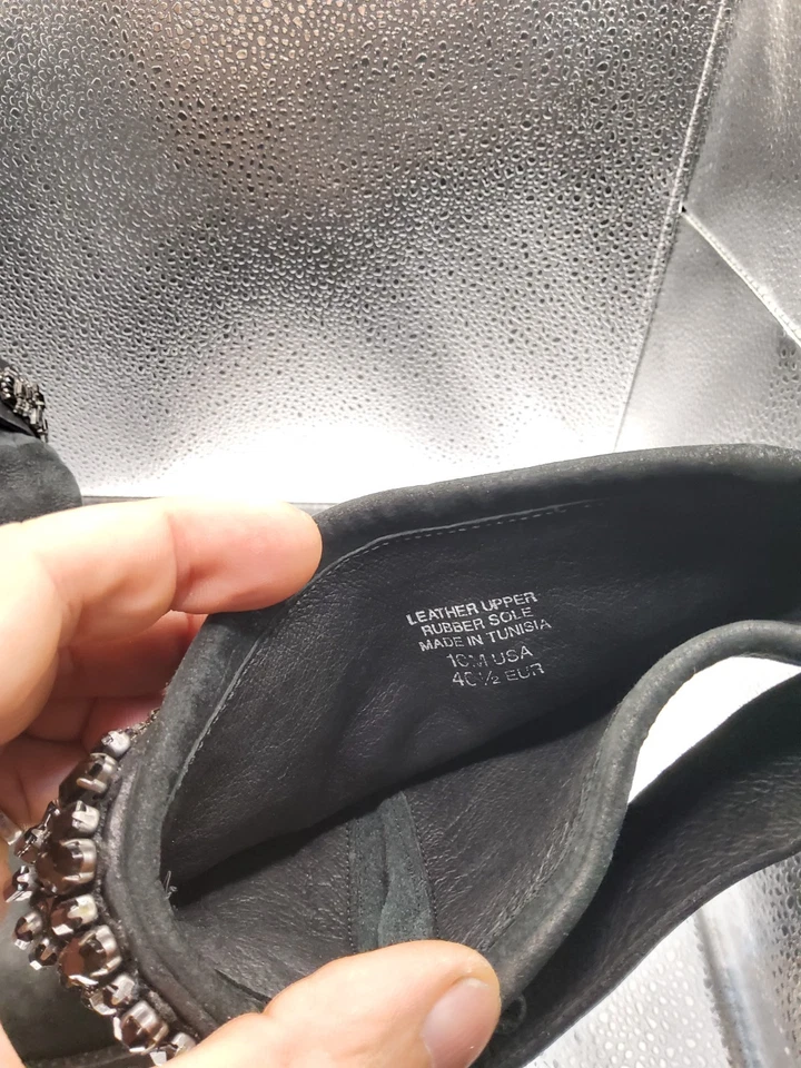 Vera Wang Lavanda Negro Uma Cuero Ingeniero Moto Botas Talla 10m Foto 4 de 4