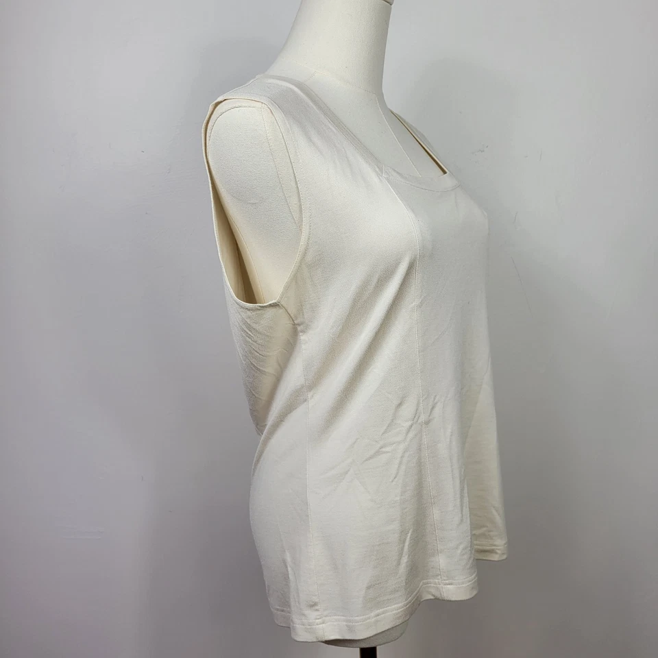 Top Doncaster Sin Mangas Mujer M Mezcla Seda Crema Cuello Cuadrado Elegante Femenino Foto 3 de 4