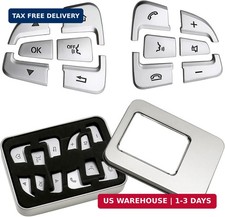 12Pcs Car Steering Wheel Button Sticker Trim Replacement for Mercedes Benz C V G