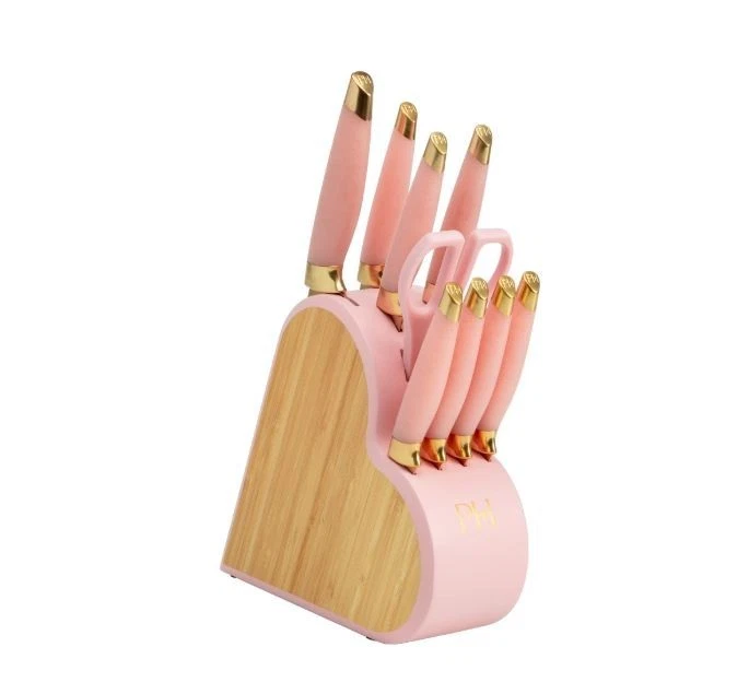 Paris Hilton 10-Piece Heart-Shaped Stainless Steel Knife Block Set (NEW IN BOX)