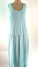 V Favorites Womens Sleeveless Scoop Neck Button Front Blue Midi Dress Size Large