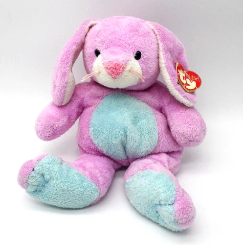 TY Pluffies Vtg Easter Collection Twitchy 10 inches 2003 Lavander & Sky Blue